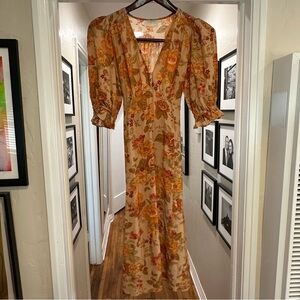 Auguste The Label Floral Maxi Dress in Orange and Cream